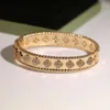 Модный классический Lucky 4/Four Leaf Clover Link Chain Beads Браслет из нержавеющей стали для 18-каратного золота с покрытием WomenGirls Wedding Valentine's Day Jewelry Gift