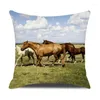 Pillow Case Horse Print Decorative Animal Collection Pattern Home Pillowcase Square Office Decor Cushion Cover