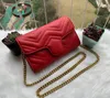 Mini borsa a tracolla a catena nera di design classico di moda Borsa in pelle metallizzata Borsa a portafoglio di lusso Borsa a tracolla da donna