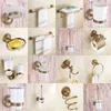 Bath Accessory Set Vintage Retro Antique Brass Bathroom Accessories Hardware Towel Bar Soap Dish Toilet Paper Holder Robe Hook Mm014