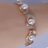 Bracelets de charme Imitation Imitation Bracelet Perl Femmes Fashion Trendy Gold Silver Color Chain Crystal Alloy Bijouts r￩glables