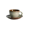 Tasses soucoupes tasse et soucoupe porcelaine thé vaisselle de luxe barre colorée Simple élégant Restaurant café plat à café en céramique