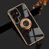 Cell Phone Housings Plating Magnetic Case For Samsung Galaxy S22 S20 S21 FE Ultra S10 Plus A52 S A72 Note 20 10 A73 A53 A 52S Cover With Ring Holder W221010