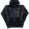 Kvinnor Hoodies Sweatshirts Skull Head Hoodie Sweatshirt Loose Hooded Jacket Mönster dragkedja Autumn Casual Tops 221010