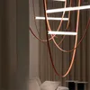 Lampy wiszące Kreatywne nowoczesne żyrandol do salonu lampa schodowa el pasek wiszący światło włoskie projektowanie LED Lights