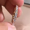 Anéis de casamento sólidos 925 prata para mulheres cúbicas anel de zircônia branca noivado de noiva de ouro jóias da moda