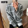 Maglioni da uomo IEFB abbigliamento da uomo maglione scozzese autunno witner pullover allentato stile coreano lavorato a maglia top allmtch cintage 9Y3248 221008