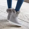 Buty Dobra jakość zimowe kobiety ciepłe buty platforma wysokie obcasy 2022 Czarna szara prawdziwa futra panie śnieg plus size 43