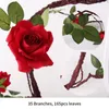 Kwiaty dekoracyjne 300 cm sztuczne wiszące fałszywe sznur jedwabne róże winorośl plastikowe rośliny rattan girland wieńce