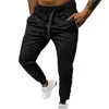 M￤ns byxor Solid Color Ankle Banded Men Warm Elastic midjestativfickor ￶verdimensionerade Sweatpants Streetwear