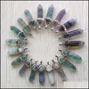 Charms Natural Fluorite Stone Pillar Charms Point Chakra Pendants For Jewelry Making P 656 Drop Delivery 2022 Fyndkomponenter BDES DHSOJ