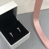 Orecchini a cerchio in argento sterling 925 con pavé di cuori Gioielli da sposa per donne Ragazze con scatola originale per orecchini di fidanzamento in oro rosa Pandora