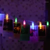 Strängar LED -klippsträngslampor Garland Fairy Christmas Light 1,3m 10LED med 3 Battery Box Hanging Pos Party Wedding Decoration