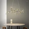 Hanglampen Noordelijke creatieve metalen ring kroonluchter kroonluchter eenvoudige postmoderne woonkamer slaapkamer eetkamermodel decoratieve lichten