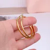 Brincos de aro Brinco de aço inoxidável dourado Brinco de círculo de aço para mulheres aros de cor de ouro senhoras redondo jóias de moda de moda CN 2022 Trendy