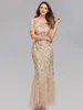 Sukienki specjalne w dużych rozmiarach Fishtail Slim Sexy Evening Dress Party Wersja 90801
