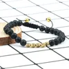 Natuurlijke 6 mm tijger lava bangle onregelmatige koperen kralen gevlochten armband voor vrouwelijke mannen handgemaakte etnische Tibetaanse sieraden