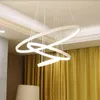 Lampade a sospensione Moderne LED Cerchio Anello Luci fai da te per soggiorno Camera da letto Ristorante Negozio Decor 110v 220v Lampada a sospensione dimmerabile