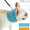 Capas de assento de carro para cachorro azul frio de baixo para baixo bandana instantânea de calça respirável de animais de estimação de lenço respirável para calor de verão