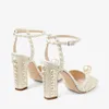 디자이너 샌들 여성 신발 럭셔리 saracria 100/120mm 화이트 새틴 플랫폼 샌들 chunky heel EU35-43 with box wedding bridal