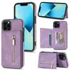 Magnetic Folio Phone Cases for iPhone SE2 SE3 Samsung Galaxy S22 Ultra S21 S20 S21FE S02FE Note20 A12 A52S A52 5G A51 A71 A53 Multiple Card Slots Zipper Wallet Back Shell