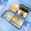 Colorful Butterfly Diamond-encrusted Bracket Mobile Phone Cases designer Bling for Z flip 3 4 fold 3 4 Covers bags