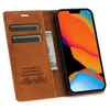 Retro magnetische folio telefoonhoesjes voor iPhone 14 13 12 Mini 11 Pro Max XR XS 7 8 plus duurzame meerdere kaartsleuven lederen portemonnee koppelingsbeugel Business Protective Shell