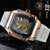 Luxury Men Watches Japan Battery Quartz Movement Watch Colorful Soft Rubber Strap Stainless Steel Case Outdoor Lifestyle Waterproof Design Analog Montre De Luxe