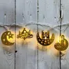 Cordes 10 LED Or Ramadan Décorations Eid Décor Étoile Lune Lanterne Lumières À Piles Fête Guirlande Lumineuse