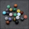 Stone 20mm natursten Löst pärlor Amethyst Rose Quartz Turquoise Agate 7 Chakra Diy Non-Porous Round Ball Yoga Healing Guides Drop Dhfrx