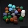 Steen 10 mm gepolijste losse Reiki Healing Chakra Natuurlijke stenen bal Bead Palm Quartz Minerale kristallen Tuimed Gemstones Handstuk Home Dhyhf