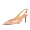 Zapatos de vestir 2022 mujeres de verano blanco 7 cm tacones altos altos sandalias sandalias de la oficina dama azul de oro plateado gran tama￱o boda