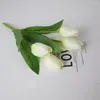 Flores decorativas 1 bando de 5 pétalas simulação de tulipa buquê pano de seda de seda decoração de plantas verdes de casamento