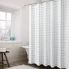 Shower Curtains White Plaid Curtain 180CM Waterproof Bathroom Partition Polyester Moisture-Proof D50