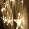 Cuerdas 2,5 M 138leds 8 modo estrella Led cortina carámbano cadena luces Navidad año boda fiesta decoración guirnalda luz