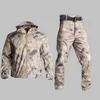 Vestes de chasse Veste de randonnée extérieure waterrpoof pantalon tactique thermique Camouflage de camouflage softhellwear