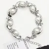 Bracelets de charme Imitation Imitation Bracelet Perl Femmes Fashion Trendy Gold Silver Color Chain Crystal Alloy Bijouts r￩glables