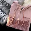 Damen Hoodies Sweatshirts Europäischer und amerikanischer Frühherbst dünner Abschnitt süßer kühler Windbogen Kapuzenpullover weiblich loses Paar Strickjacke Jacke Reißverschluss 221010