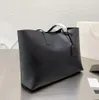 Sac fourre-tout en cuir noir mat pour femmes, fourre-tout de luxe de styliste, décontracté, Shopping, 2022