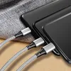 كبلات خط البيانات 3 في 1 لهاتف Android ios Type-c للهاتف المحمول متعدد الوظائف Usb One Dragging Three Datas Charge Cable Line Core مع حزمة PP