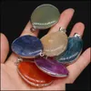 Charms Irregar Waterdrop Charms Healing Reiki Semi-Precious Stone Dragon Stripe Agate Crystal Pendant Diy Necklace Women Fashion Jewe Dhnvn