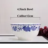 Миски 4,5 дюйма джондезхэнь кость в Китае лапша рамэн сине -белая фарфоровая миска Керамическая рисовая посуда.