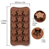 STAR-vormige chocoladeschimmel met 15 holte Diy anti-aanbak siliconen pudding jelly chocolade ijs kubus rubber mal bakgereedschap rrb16135