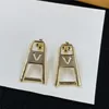 Creative Designer Zipper Studs Charm Letter Embossed Stamps Eardops Women Sunflower Earrings With Box