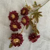 Cineraria à tige longue, fausses fleurs, 5 têtes par pièce, Simulation de chrysanthème d'automne pour centres de table de mariage