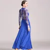 Scenkläder blå balsal dansklänningar vals för dans kläder foxtrot flamenco moderna kostymer