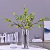 Dekorative Blumen Hochwertige künstliche Fruchtfeige mit Blättern Zweig Blumenarrangement Home Party Büro Dekor Gefälschte Beeren Plante