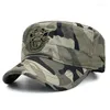 Berets Vintage Flat Top Camouflage Militaire hoed Men Men Summer Army Cap Sport Camo heren Caps Sun Trucker 2022 Four Seasons