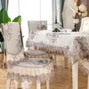 Nappe de table couverture de chaise 2022 dentelle broderie qualité Chenille salle à manger coussin café nappe mariage décor carré/rond