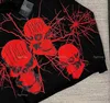 Womens Hoodies Sweatshirts American Gothic Style Red Skull Print tröja Personlighet Mönster Burst Print tröja Hoodie 221010